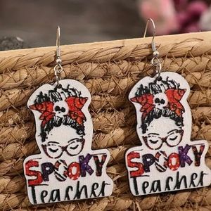 Halloween Spooky Teacher Earrings